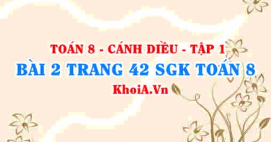 Bài 2 trang 42 SGK Toán 8 tập 1 Cánh Diều